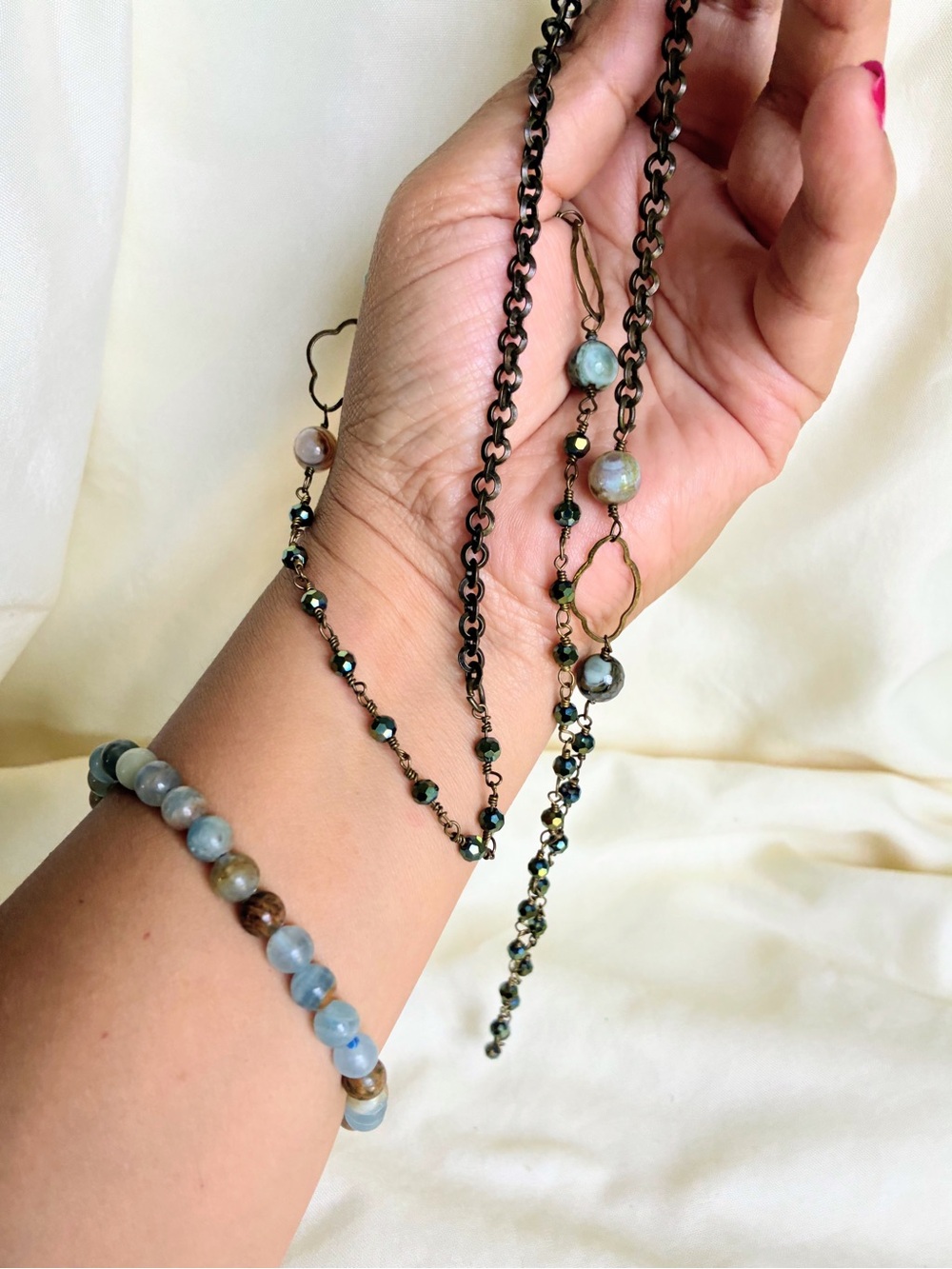 Blue calcite necklace and bracelet set
#boho #festival #summer